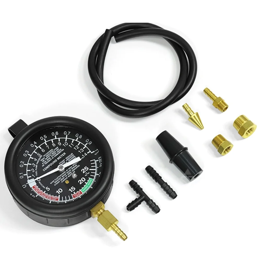 Fuel Pump Pressure Vacuum Tester Gauge - 9Pcs/Set Car Vacuum Fuel Pump Tester