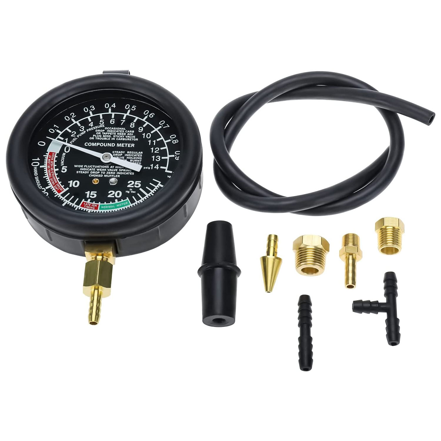 Fuel Pump Pressure Vacuum Tester Gauge - Auto Engine Vacuum Pressure Tester Vacuum