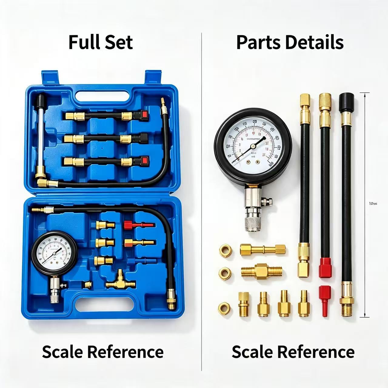 Fuel Pressure Gauge Tester Kit - Fuel Pressure Test Gauge Kit Automotive 评论和价格