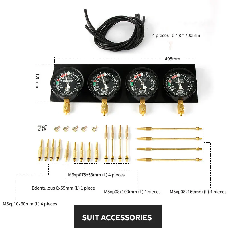 4 Cylinders Motorcycle Fuel Pu - Carburetor Synchronous Vacuum Gauge Balance 评论和价格