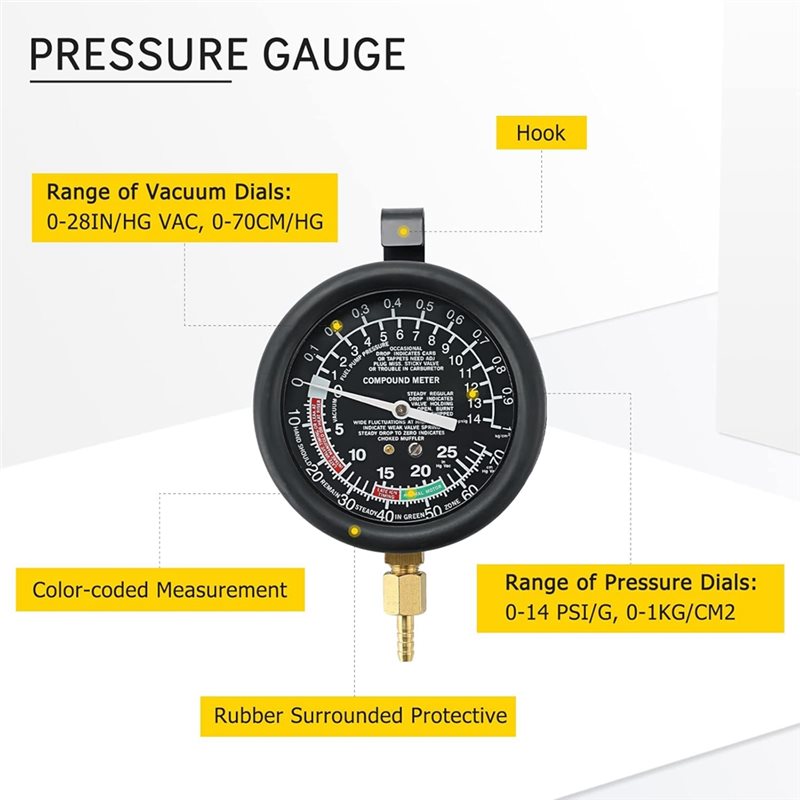 Vacuum And Fuel Pump Tester Ki - Fuel Pump Pressure Vacuum Tester Gauge 评论和价格