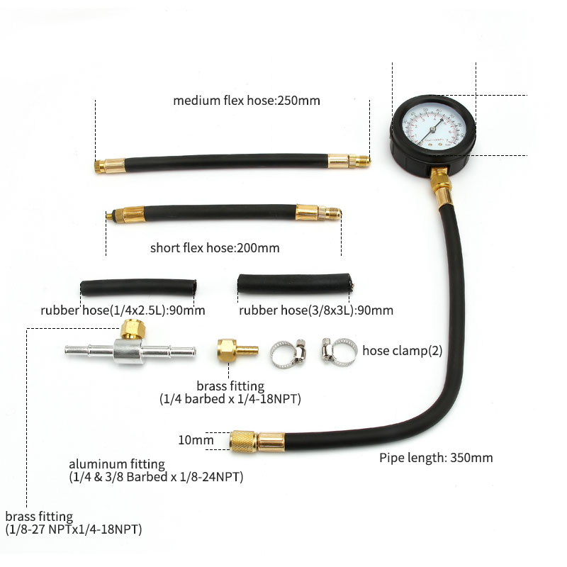 9Pcs Automotive Fuel Pressure  - Fuel Pressure Test Gauge Kit Automotive 评论和价格