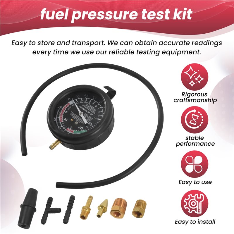 A84X-Car Vacuum And Fuel Pump  - Fuel Pump Pressure Vacuum Tester Gauge 评论和价格