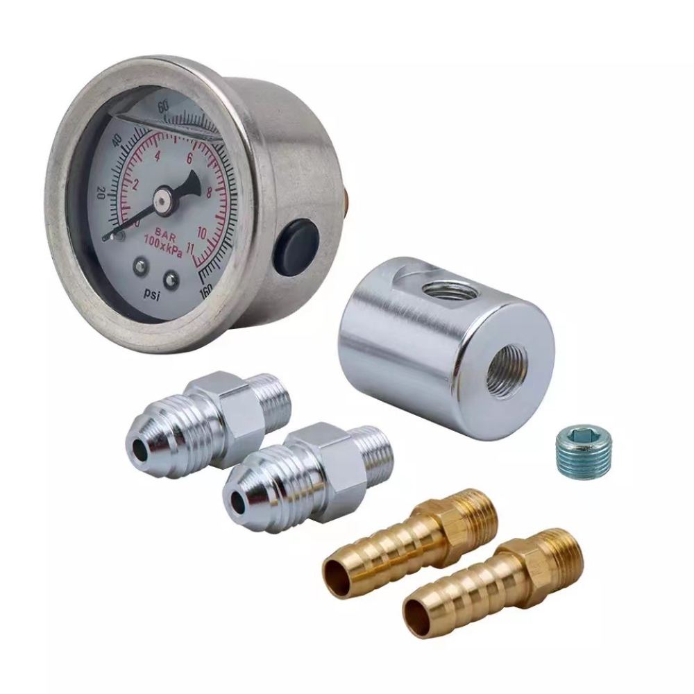 Universal Liquid Pressure Gaug - Fuel Pressure Test Gauge Kit Automotive 评论和价格