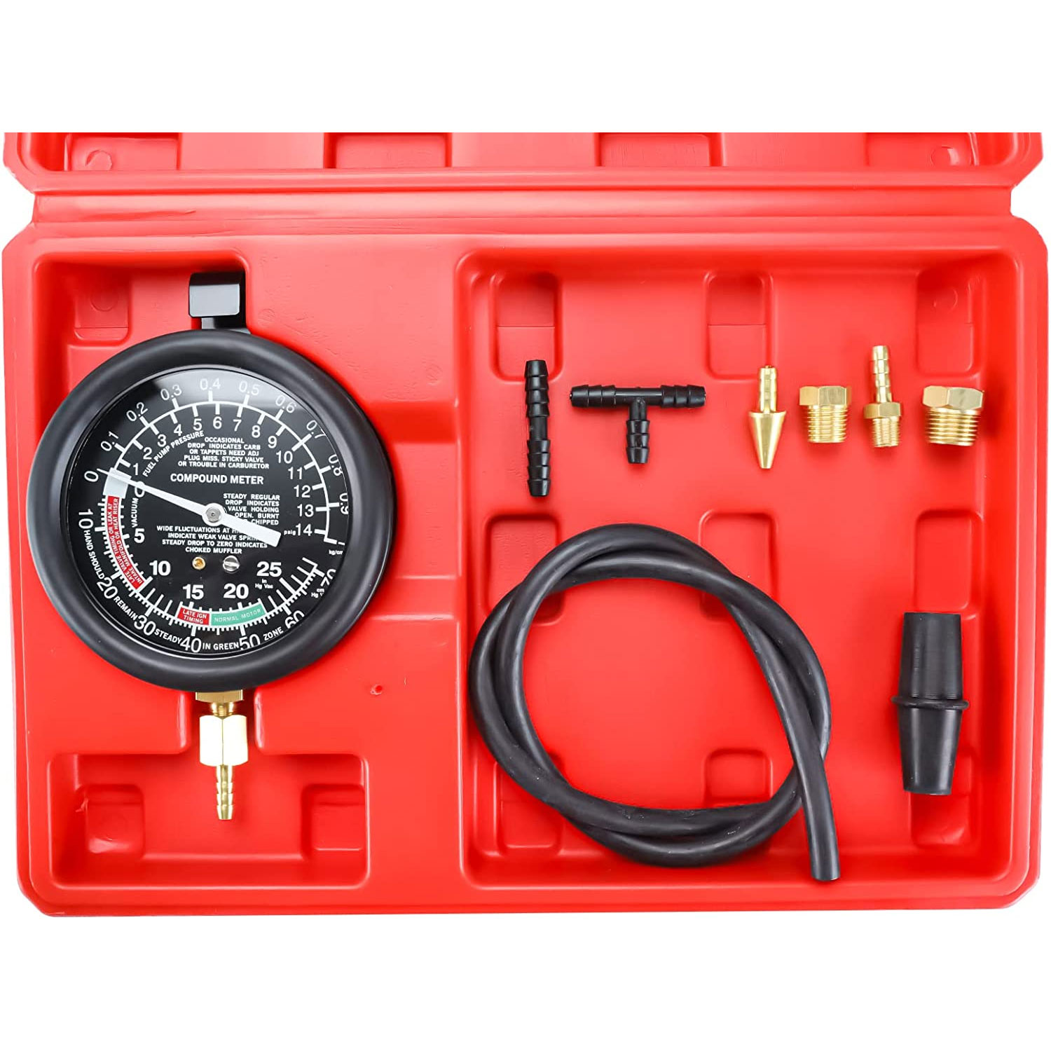 Auto Engine Vacuum Pressure Te - Fuel Pump Pressure Vacuum Tester Gauge 评论和价格
