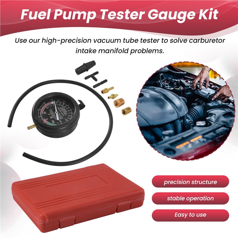 B03C-Car Vacuum And Fuel Pump  - Fuel Pump Pressure Vacuum Tester Gauge 评论和价格