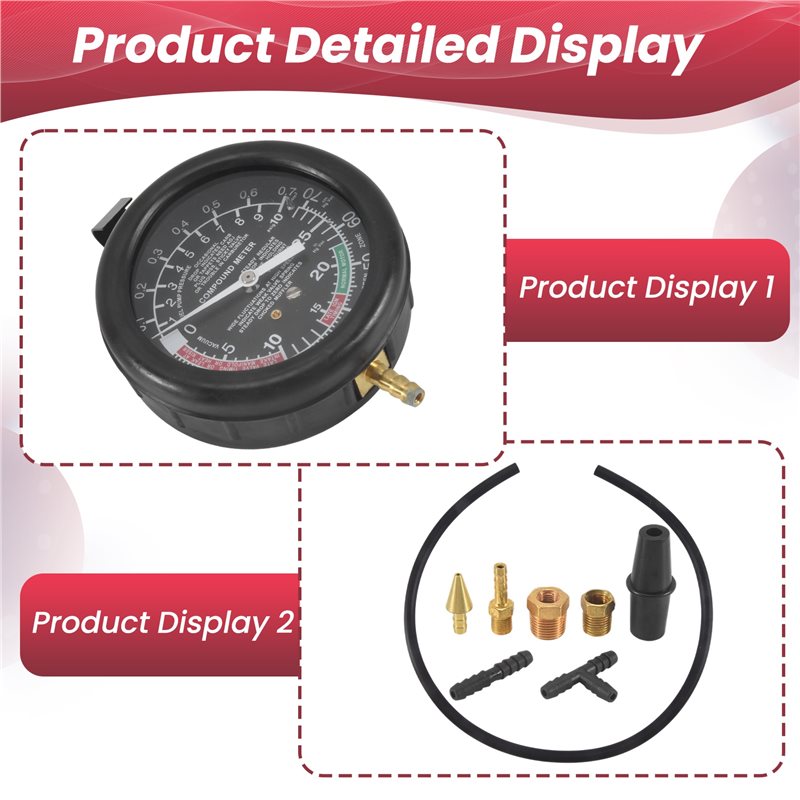 ABVJ-Car Vacuum And Fuel Pump  - Fuel Pump Pressure Vacuum Tester Gauge 评论和价格